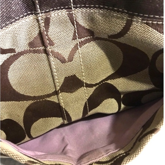 Coach vintage brown CC signature print canvas handbag - Picture 3 of 7